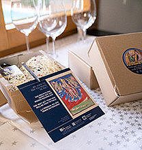 FBM 2020, Frankfurter Buchmesse 2020. Virtual Book Fair. Aperitif Online. Image showing the aperitif box every invitee received in advance. ★ Universal Art Group