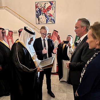 Botschaftsempfang zum Tag der Deutschen Einheit, Eindrücke aus Riad, Saudi-Arabien während der Internationalen Buchmesse RIBF 2023 ★ Universal Art Group